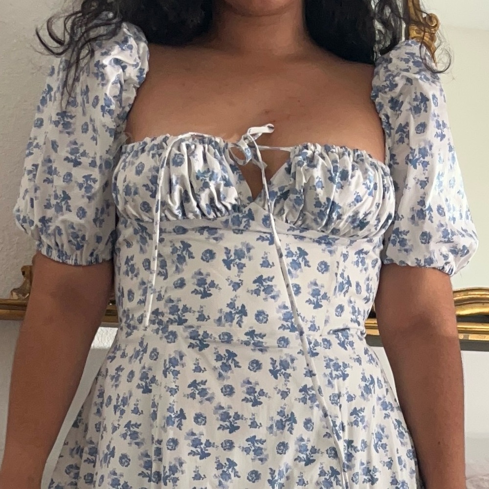 House of CB Blue Floral Midi Dress - Picture 9 of 12